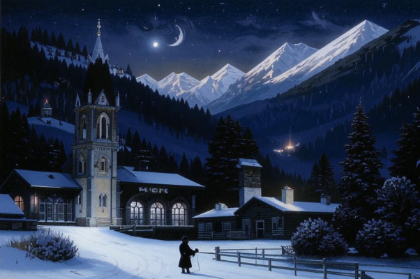 Альпы («Сквозь лазурный сумрак ноч…»)