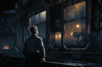 Он едет по железной дороге