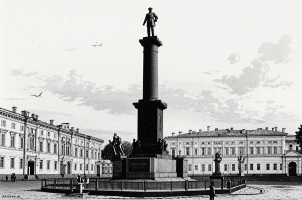 На воздвижение гранитной колонны в честь императора Александра I