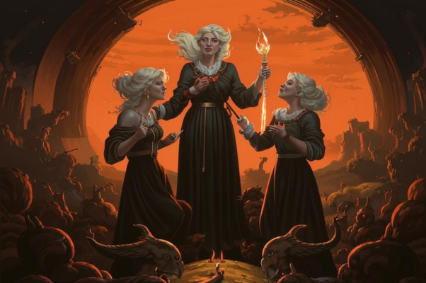 Старуха и две служанки