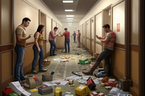 «В коридоре спорят двое...»