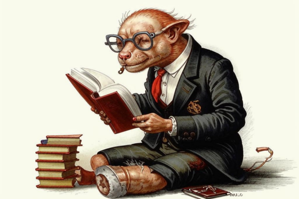 Разговор человека с мышкой, которая ест его книги