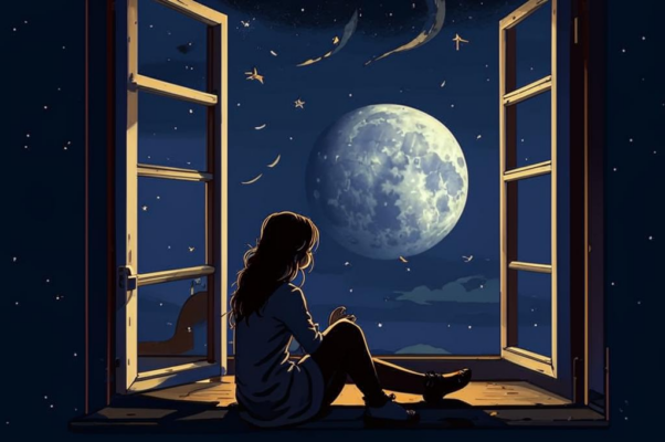 «За окном видна луна...»