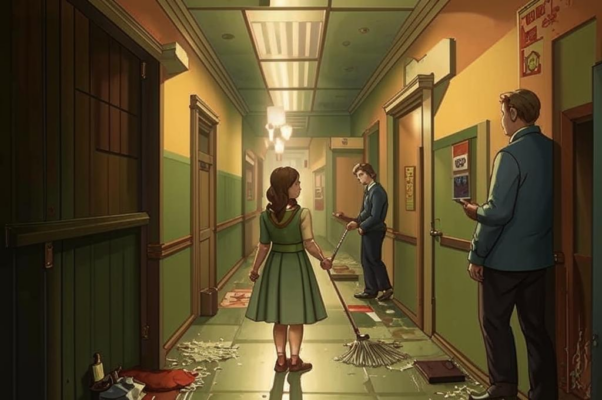 «Она в коридоре...»