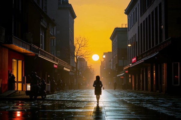 «Над узкой улицей серея...»