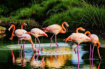 «Оранжево-розовые фламинго...»