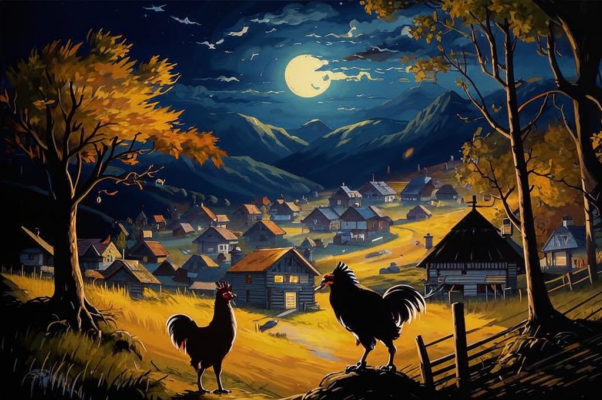 «В полуночь петух на деревне...»
