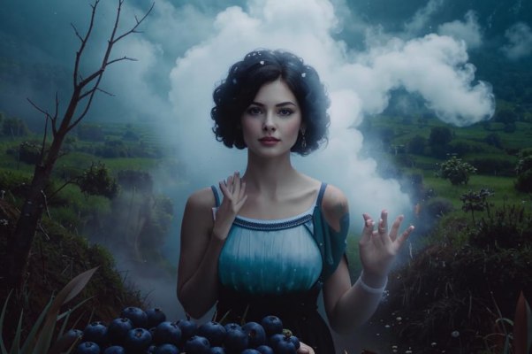 «В ладони голубики протянула...»