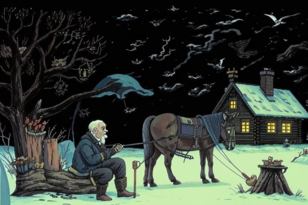 «Под вечер, только сняли валенки...»