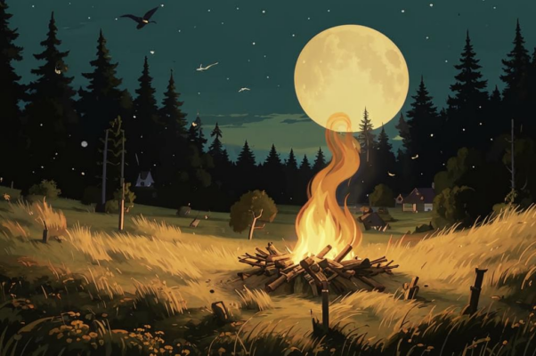 «На краю лежим мы луга...»