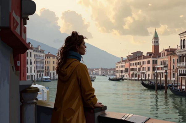 Дева верхом на венеции и я у нее на плече