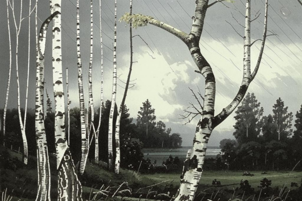 Рос на опушке рощи клен