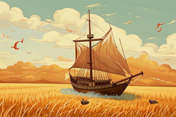 «Вон парус виден. Ветер дует с юга...»