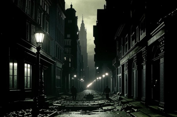 «Полусумрак вздрагивал. Фонари световыми топорами...»