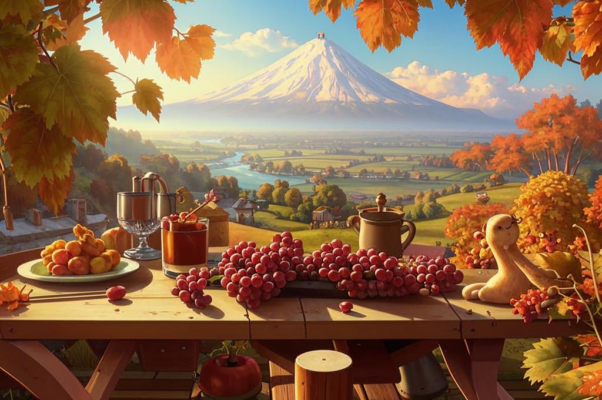 За колхозным столом