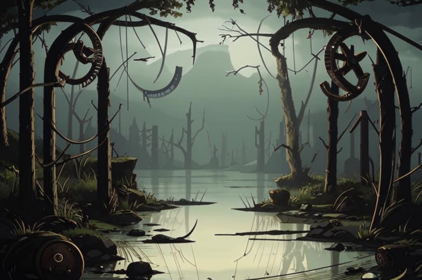 «Болота пасмурят туманами, и накидано сырости...»