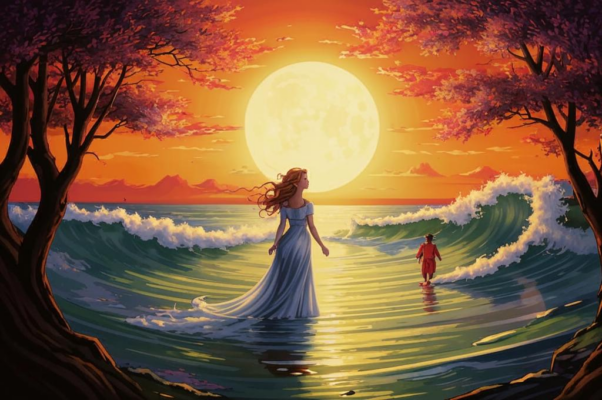 Миг («Чудный был вечер весенний.  Уж солнце в волнах потонуло…»)