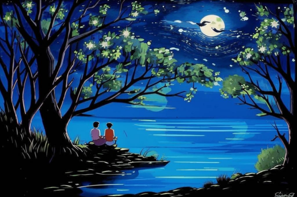 Вечер («Прохладен воздух был; в стекле спокойных во…»)