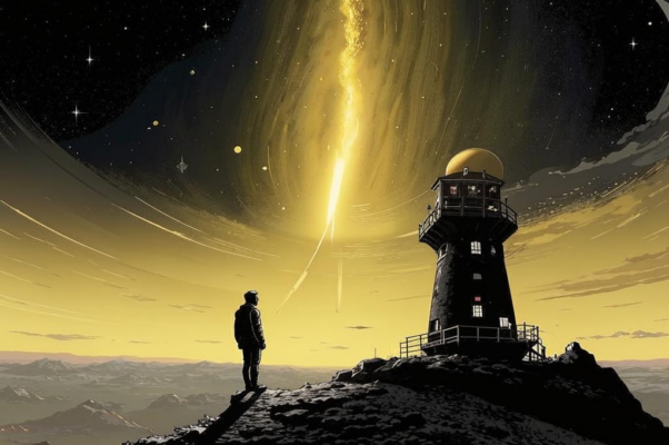 На башне («На башне, в поздний час, ученый наблюдал…»)