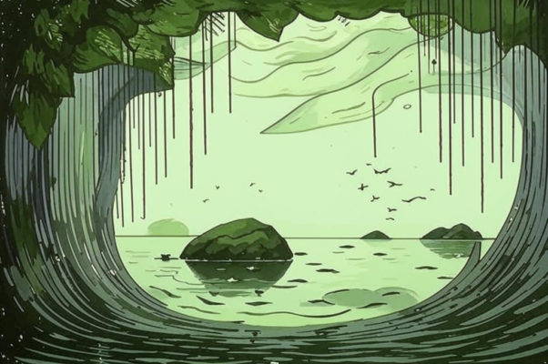 Затишье («Тихо всё!  Шелестят только листья березы…»)