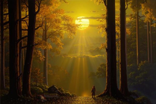 Тишина («Вечер румяный притих, догорая…»)